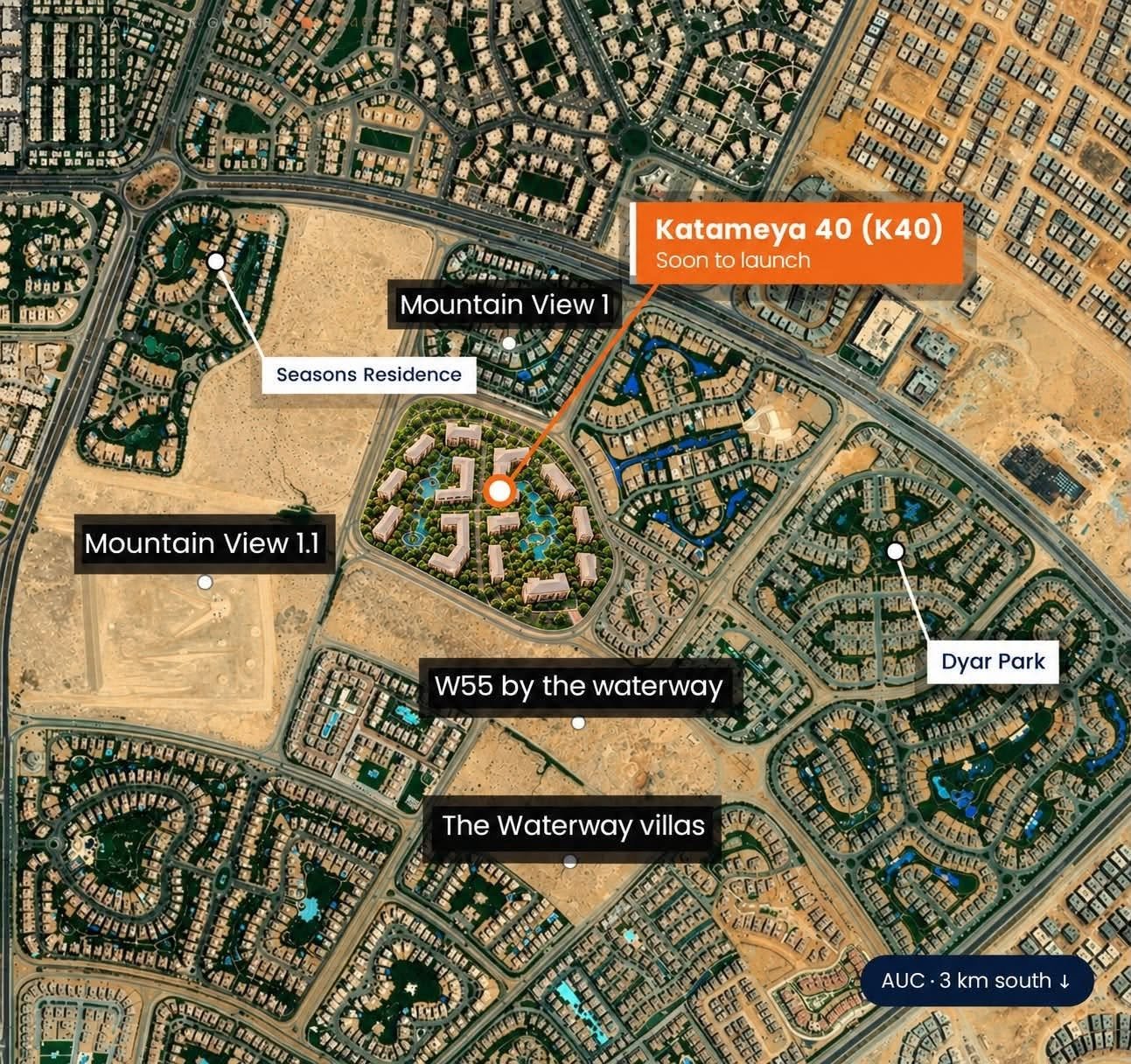 Katameya 40 K40 Location Map New Cairo